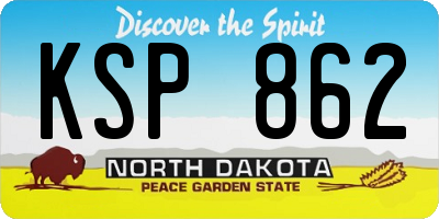 ND license plate KSP862
