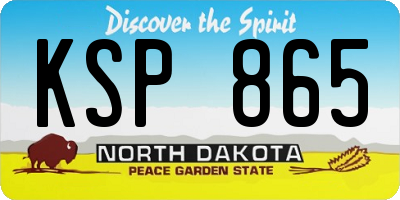 ND license plate KSP865