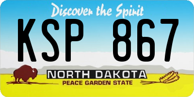 ND license plate KSP867