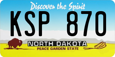 ND license plate KSP870