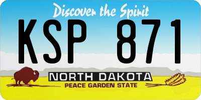ND license plate KSP871