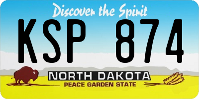 ND license plate KSP874
