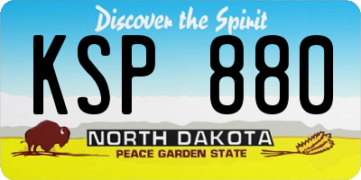 ND license plate KSP880