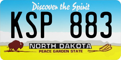 ND license plate KSP883