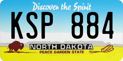 ND license plate KSP884