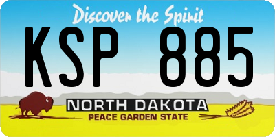 ND license plate KSP885
