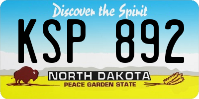 ND license plate KSP892