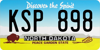 ND license plate KSP898