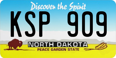 ND license plate KSP909
