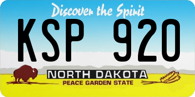 ND license plate KSP920