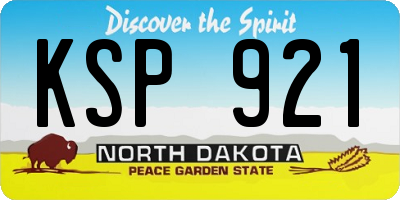 ND license plate KSP921
