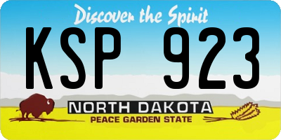 ND license plate KSP923
