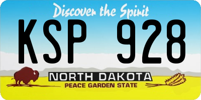 ND license plate KSP928