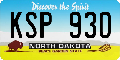 ND license plate KSP930