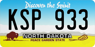 ND license plate KSP933