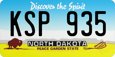 ND license plate KSP935