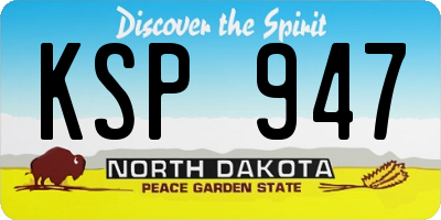 ND license plate KSP947