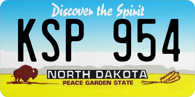 ND license plate KSP954