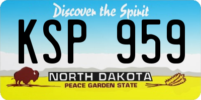 ND license plate KSP959