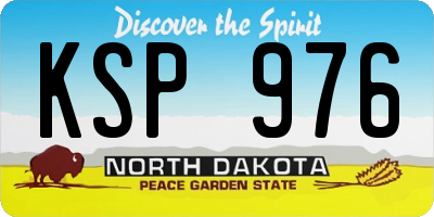 ND license plate KSP976