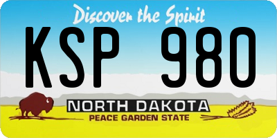 ND license plate KSP980