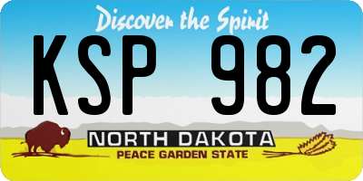 ND license plate KSP982