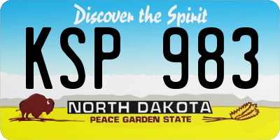 ND license plate KSP983