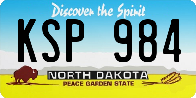 ND license plate KSP984
