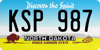 ND license plate KSP987