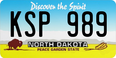 ND license plate KSP989