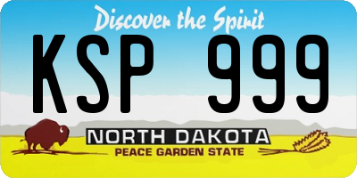 ND license plate KSP999