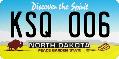 ND license plate KSQ006