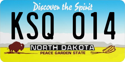 ND license plate KSQ014