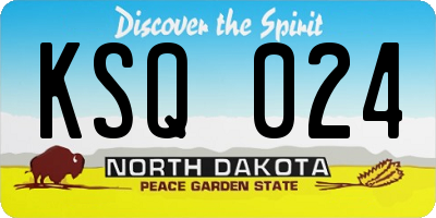 ND license plate KSQ024