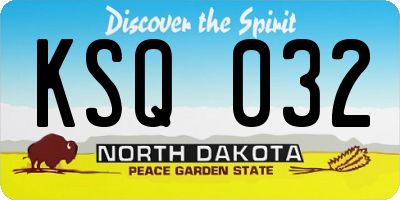 ND license plate KSQ032