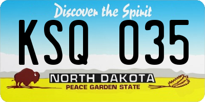 ND license plate KSQ035