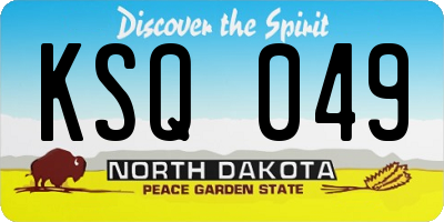 ND license plate KSQ049