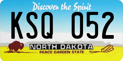 ND license plate KSQ052