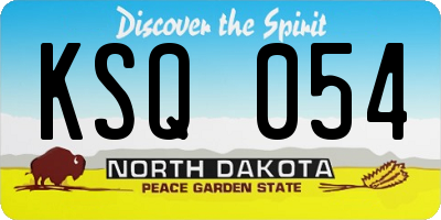 ND license plate KSQ054