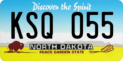 ND license plate KSQ055