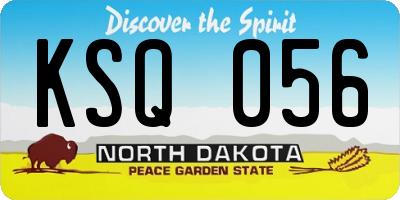 ND license plate KSQ056