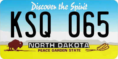ND license plate KSQ065