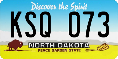 ND license plate KSQ073