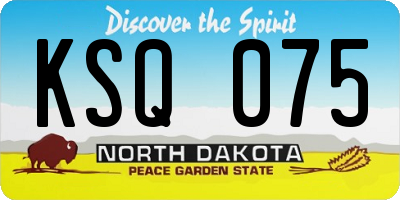 ND license plate KSQ075