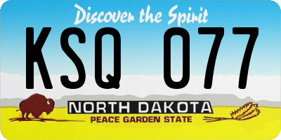 ND license plate KSQ077