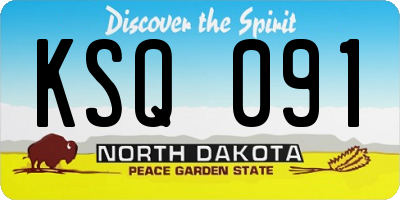 ND license plate KSQ091