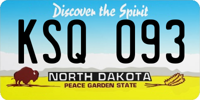 ND license plate KSQ093