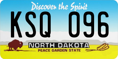 ND license plate KSQ096