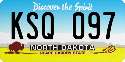 ND license plate KSQ097