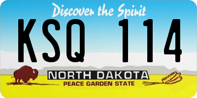 ND license plate KSQ114